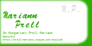 mariann prell business card